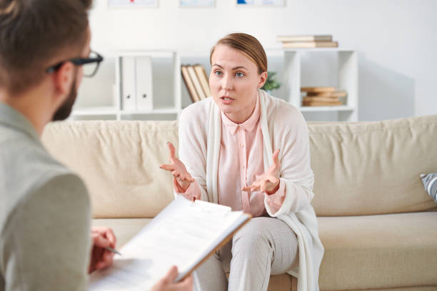 istock Consulting with psychotherapist 1140973965