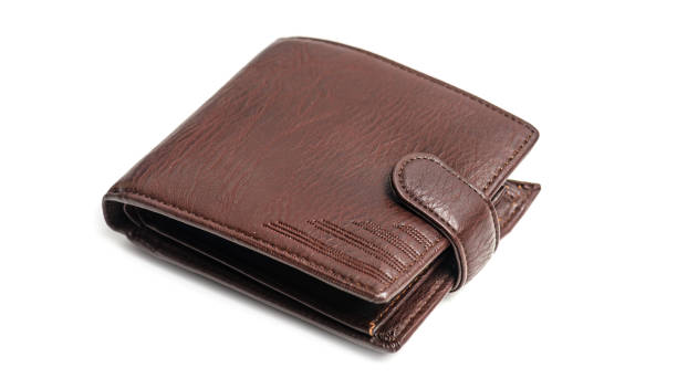 istock Brown natural leather wallet isolated 1140974597