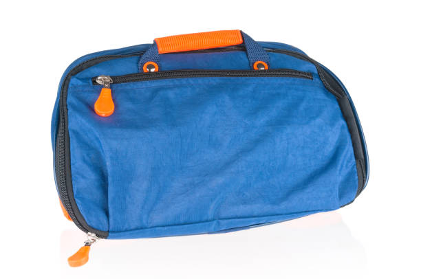 istock Blue travel suitcase isolated on white background 1140975114