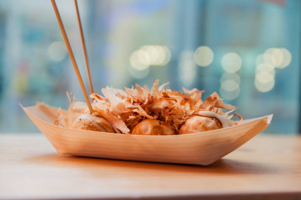 ready to eat takoyaki in the street food cafe ready to eat takoyaki in the street food cafe takoyaki stock pictures, royalty-free photos & images