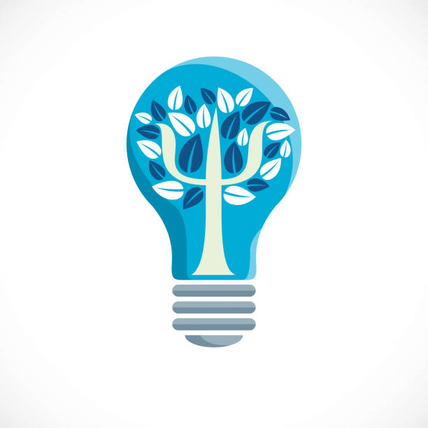 Psychology concept vector icon created with Greek Psi symbol as a tree with leaves inside of idea light bulb, mental health concept, psychoanalysis analysis and psychotherapy therapy. Psychology concept vector icon created with Greek Psi symbol as a tree with leaves inside of idea light bulb, mental health concept, psychoanalysis analysis and psychotherapy therapy. psi stock illustrations