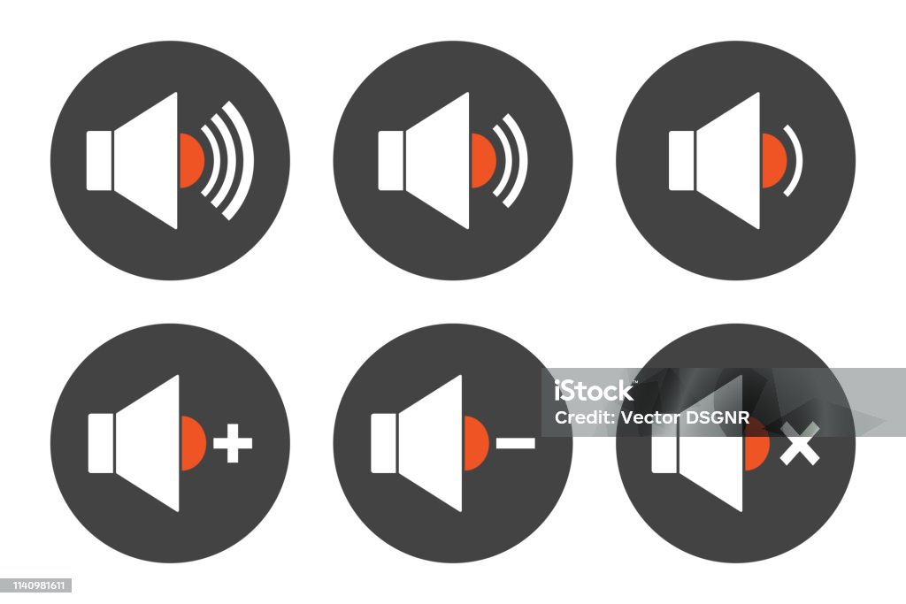 SOUND remote control buttons. Icon set. Vector SOUND remote control buttons. Icon set. Vector. Black Color stock vector