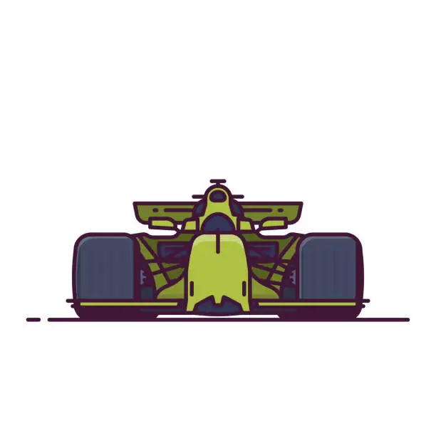 Vector illustration of Front view of sport racing car
