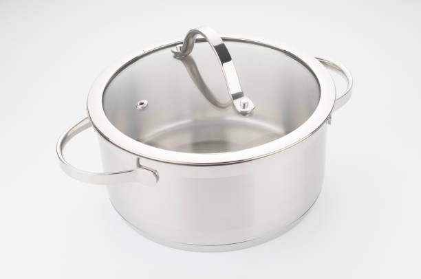 istock Stainless steel pot on white background 1140986319