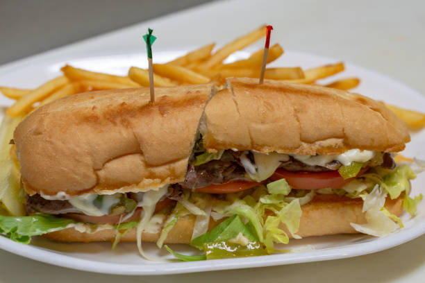 istock Philadelphia cheesesteak sandwich on a sub bun 1140986334