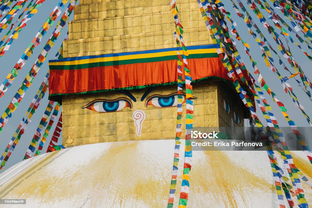 Boudhanath Stupa in Kathmandu valley, Nepal Bodnath Stupa, Kathmandu, Asia, Capital Cities, Famous Place Tibet Stock Photo