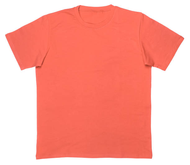 istock Coral color shortsleeve cotton tshirt template isolated 1140986782