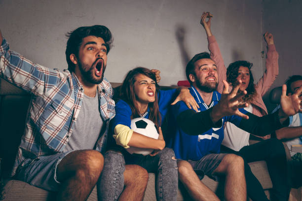 istock Celebrating team's victory after scoring a goal 1140987787