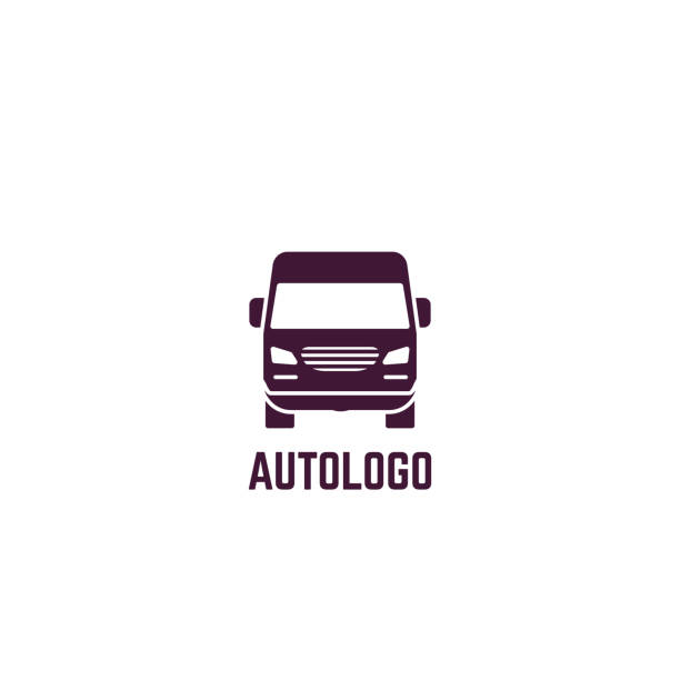 logo samochodu dostawczego - truck trucking car van stock illustrations