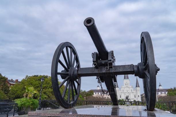 istock Cannon in Jackson Square in Front of the St. Louis Cathedral 1140990542