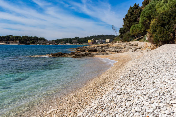 istock Mediterranean beach Pula Istria Croatia 1140990836