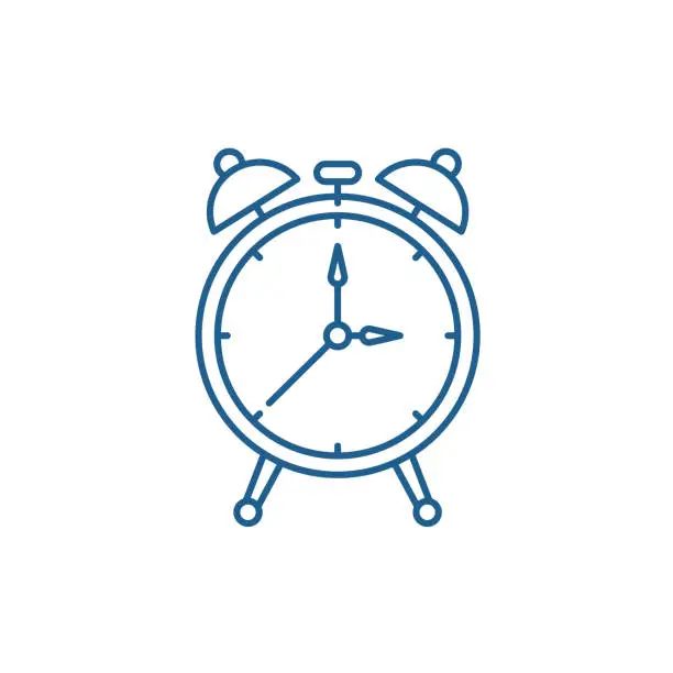 Vector illustration of Alarm watch line icon concept. Alarm watch flat  vector symbol, sign, outline illustration.