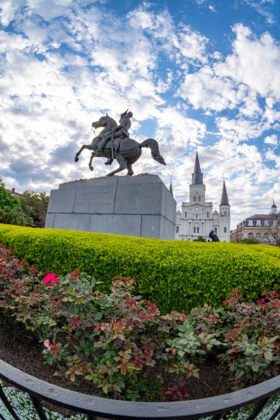 st. louis cathedral-new orleans, la - christian quarter stock-fotos und bilder