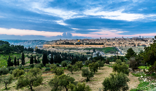 Old City Jerusalem and the Temple Mount from Mount of Olives