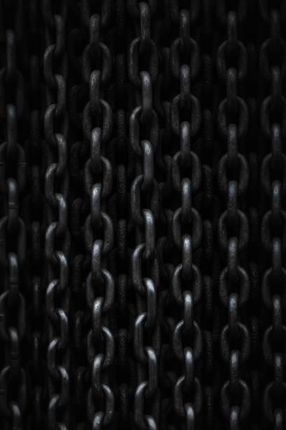 istock Dark background made of metal chains 1140998250