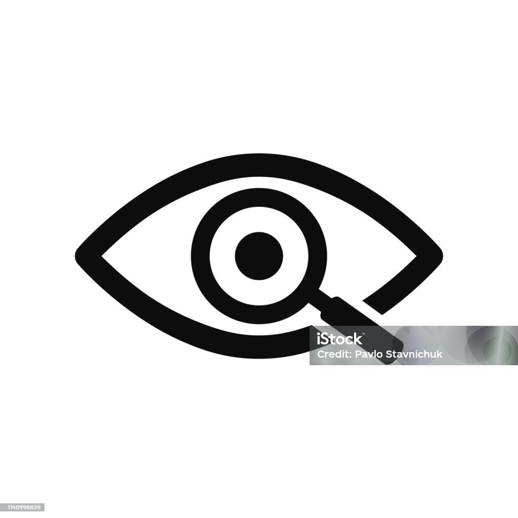 Magnifier with eye outline icon. Find icon, investigate concept symbol. Eye with magnifying glass. Appearance, aspect, look, view, creative vision icon for web and mobile – stock vector - Royalty-free Símbolo de ícone arte vetorial Magnifier with eye outline icon. Find icon, investigate concept symbol. Eye with magnifying glass. Appearance, aspect, look, view, creative vision icon for web and mobile – stock vector - Royalty-free Símbolo de ícone arte vetorial
