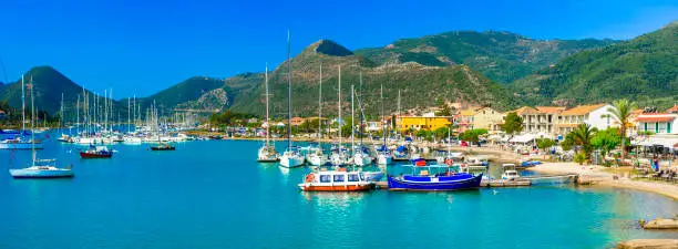 Photo of Greece travel - picturesque Nidri bay in Lefkada. Ionian islands