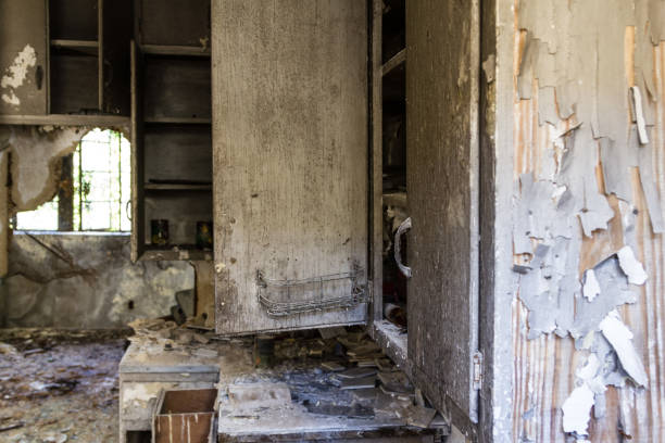istock Rotting kitchen cabinet in a long abandoned housing project apartment building 1141002519