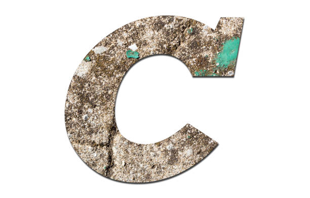 istock Letter C alphabet with old  wall on white background 1141002607