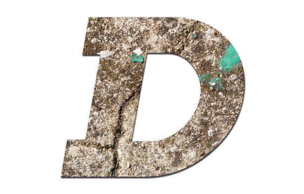 istock Letter D alphabet with old  wall on white background 1141002668