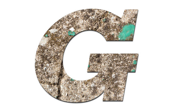 istock Letter G alphabet with old  wall on white background 1141002838