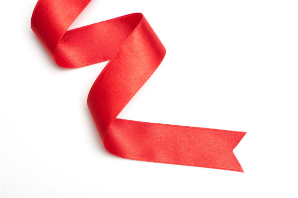 istock Red ribbon border isolated on white background 1141003337