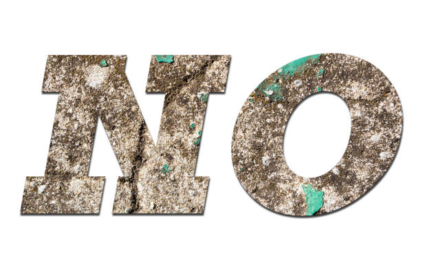 istock NO word with old wall on white background 1141003859