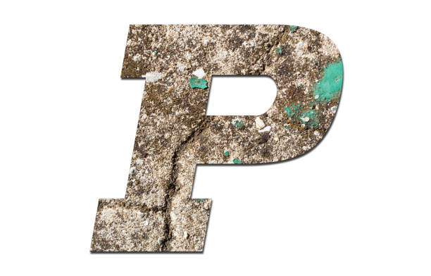 istock Letter P alphabet with old  wall on white background 1141004083