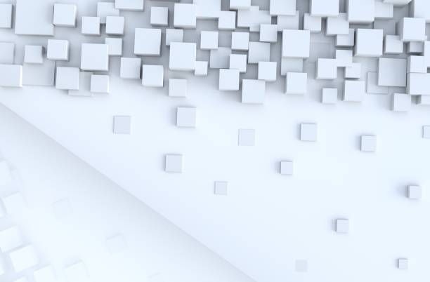 istock White geometric cube shapes  background. for design decorate. Realistic 3D render. 1141005430