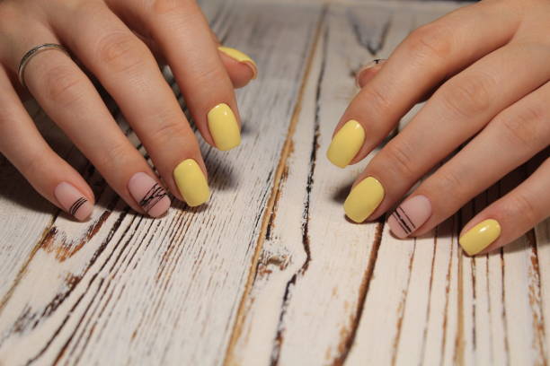 istock Beautiful woman's nails with beautiful christmas manicure 1141007037