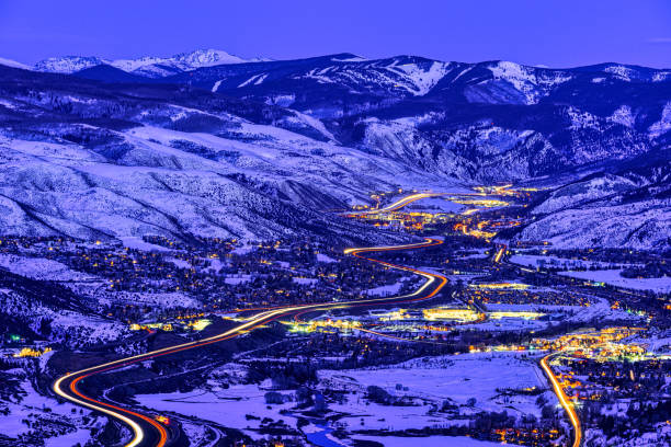 istock View of Vail Valley at Sunset and Dusk 1141008145