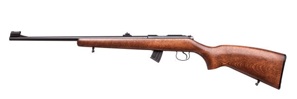istock wooden hunting rifle isolated on white background 1141009375