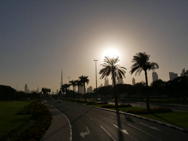 istock Sunset on connection road to Dubai 1141011057