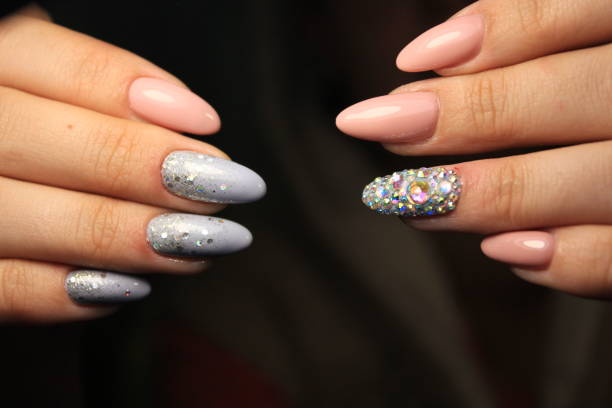 istock Amazing natural nails. Women's hands with clean manicure 1141011087