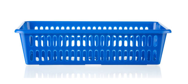 istock Plastic basket for pens and pencils isolated on white 1141011408