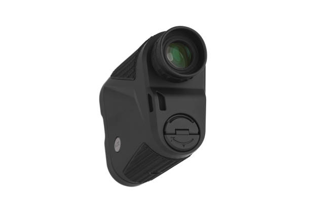 istock Modern optical range finder isolated on white background. Isolated black plastic rangefinder used for golfing or hunting. 1141013939