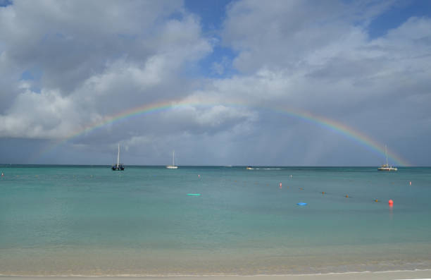 istock Rainbow Over the Ocean in Aruba 1141013973