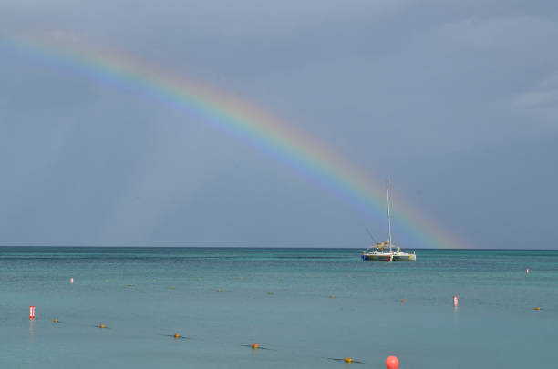 istock Rainbow Over the Ocean in Aruba 1141014027