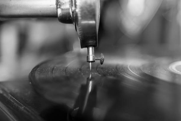 istock Old vinyl record player, close up 1141015760