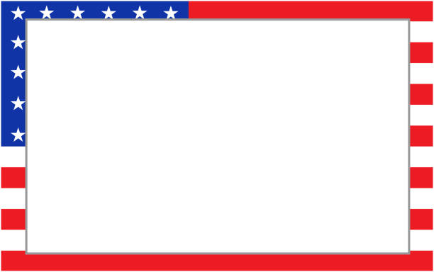 illustrazioni stock, clip art, cartoni animati e icone di tendenza di confine di bandiera degli stati uniti. - fourth of july patriotism american flag frame