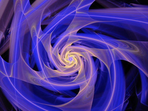 istock Abstract illustration of a fractal spiral pattern on black background 1141019732