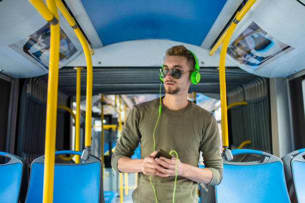 istock Beautiful boy rides in a bus. 1141021111