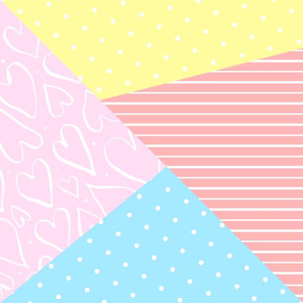 Vector Cute Geometric Background Abstract Colorful Creative Pastel