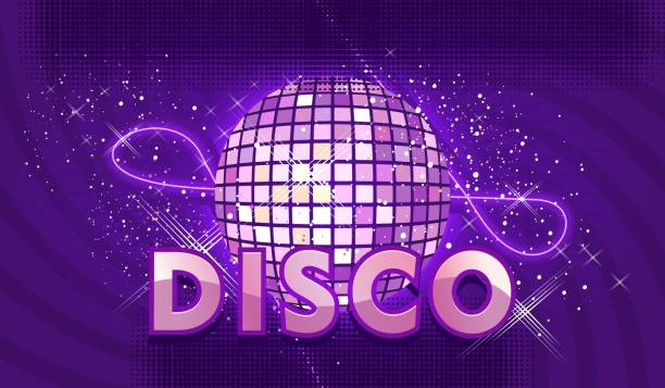 ilustraciones, imágenes clip art, dibujos animados e iconos de stock de disco ball retro - disco ball mirror shiny lighting equipment