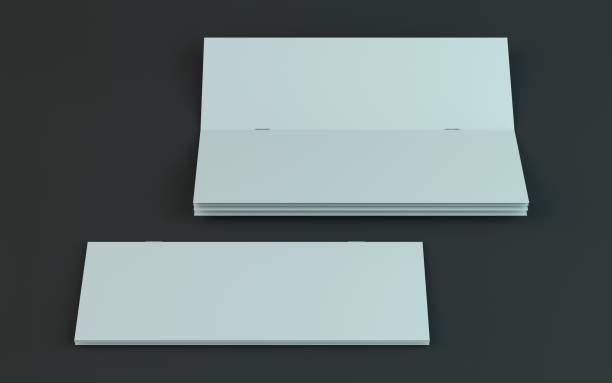 istock Blank brochure, magazine, booklet mockup isolated on dark background. 3D 1141028561