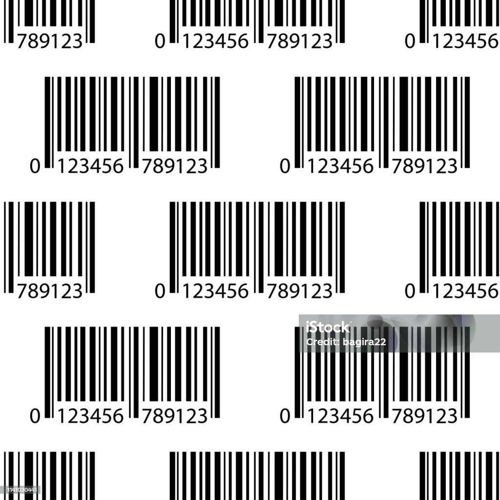 Bar Code Digit Patterns Seamless Pattern With Barcode Signs Stock Illustration - Download Image ...