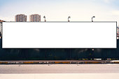 Empty blank billboard in Istanbul City. Urban city setting.