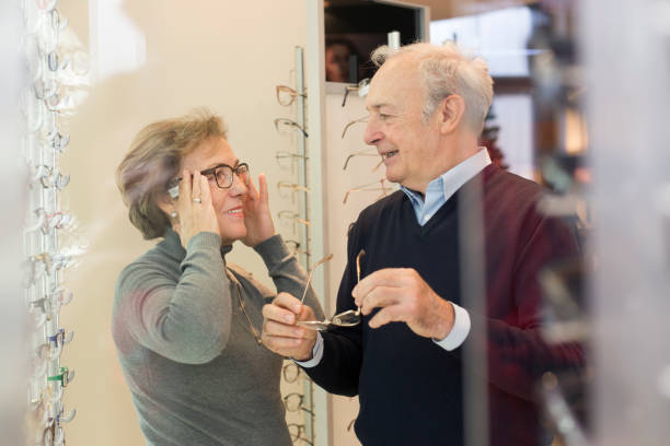 istock Buying new reading glasses 1141036543