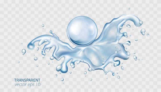 水は、透明なベクトルを散水リアルなアクアスプラッシュ液体新鮮な滴。スプラッシュサークル、ドロップと王冠は、ライトブルーのカラー広告、プロモーション、ウェブデザイン、チラシ� - water drop liquid falling water点のイラスト素材／クリップアート素材／マンガ素材／アイコン素材