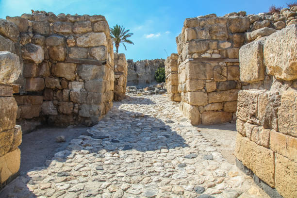 istock Ancient entrance gates to Megiddo 1141044921